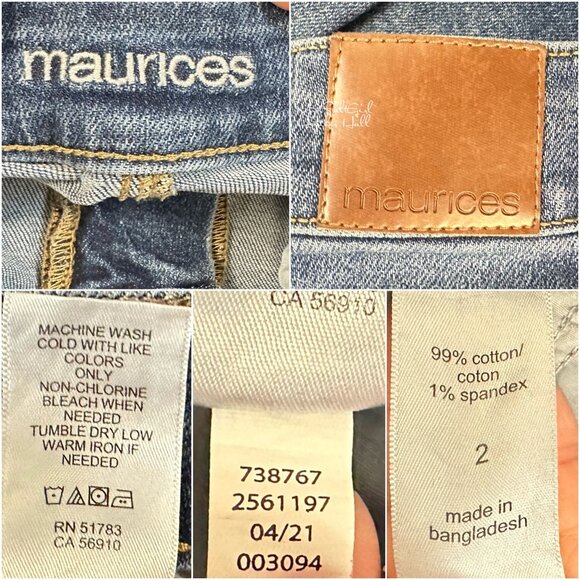 Maurices Distressed Denim Mini Skirt Size 2 - Picture 3 of 3